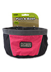 The Outward Hound Travel Bowl in Pink