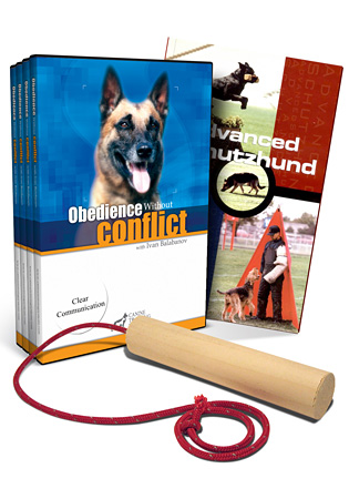 Obedience w/o Conflict 4 DVD Set/ Adv. Schutzhund (book)/ Retrieve Dowel Combo