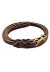 Amish Leather Braided Lead Brown Latigo