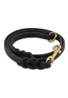 Amish Leather Braided Lead Black with O-Ring